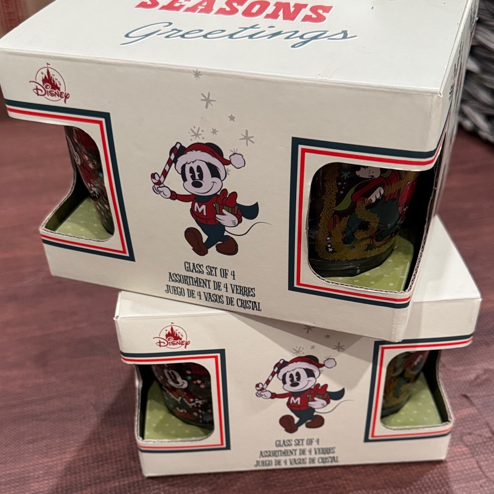 Disney Mickey Holiday Glasses ,Set of 8